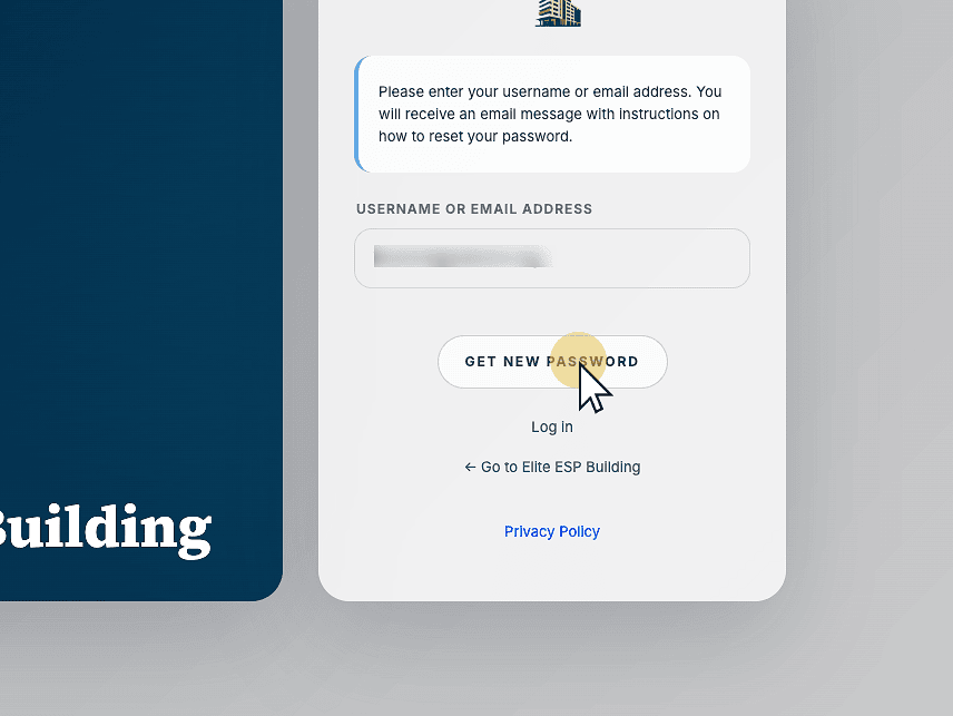 Click "Get New Password"