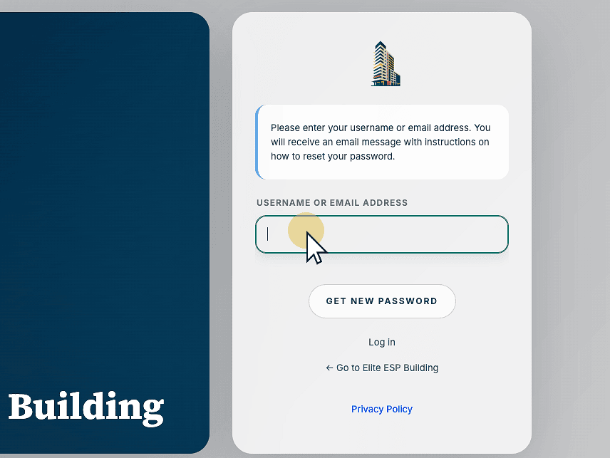 Enter your username or email