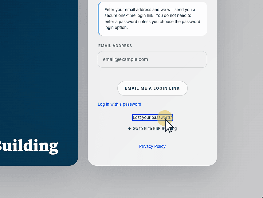 Click "Lost your password?"