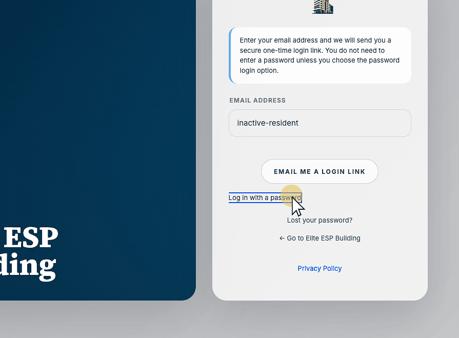 Click "Log in with a password"